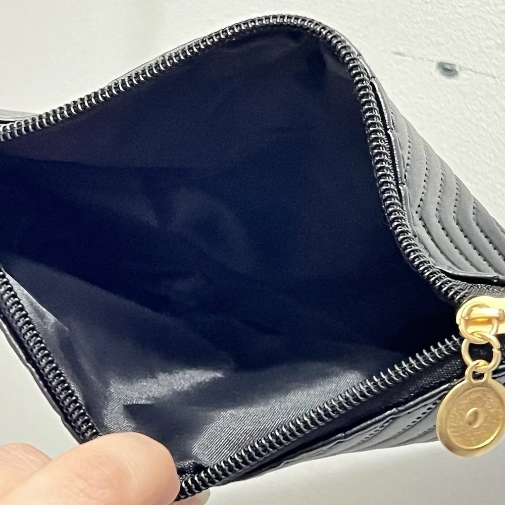Faux Black Leather Crossbody Shoulder‎ Purse Handbag Gold Chain Accessory